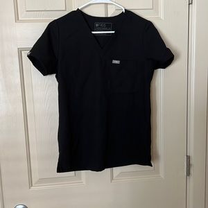 Figs Black Scrub top